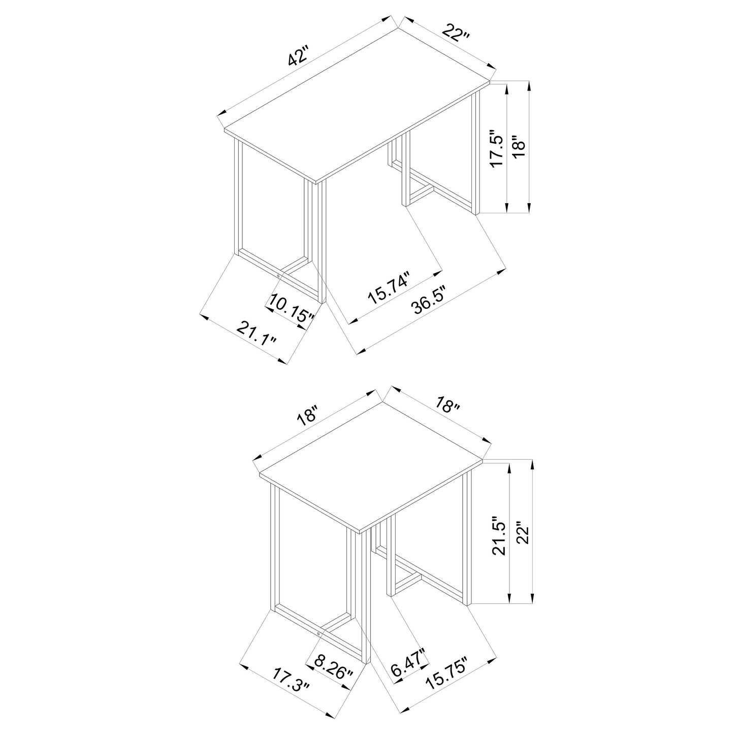 3 pc coffee table set