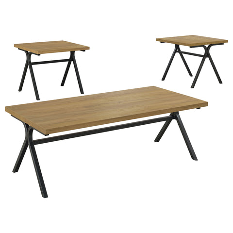 Riley 3-piece Engineered Wood Coffee Table Set Golden OakGolden Oak