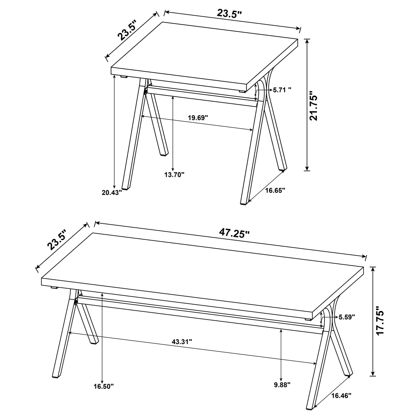 3 pc coffee table set