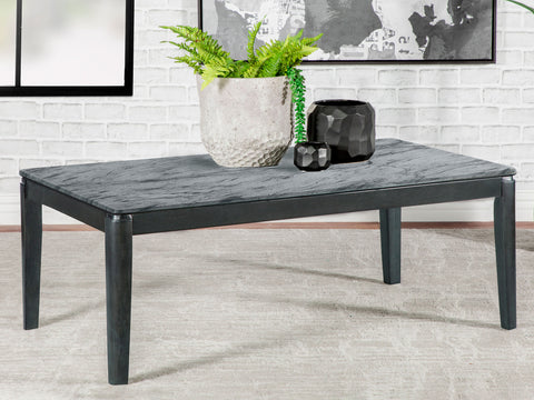 Diane Rectangular Faux Marble Coffee Table Grey and BlackGrey Faux Marble