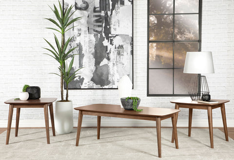Kingston 3-piece Rectangular Coffee Table Set Natural WalnutNatural Walnut