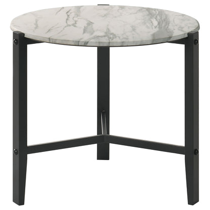 Thatcher 2-piece Faux Marble Coffee and End Table Set White
