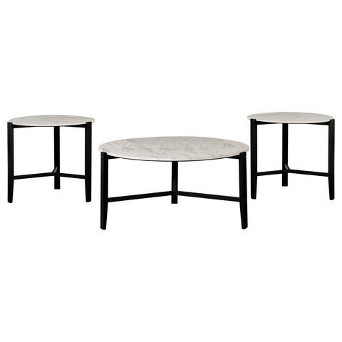 Thatcher 3-piece Faux Marble Coffee and End Table Set White