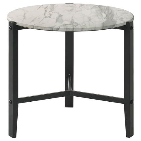 Thatcher 3-piece Faux Marble Coffee and End Table Set White