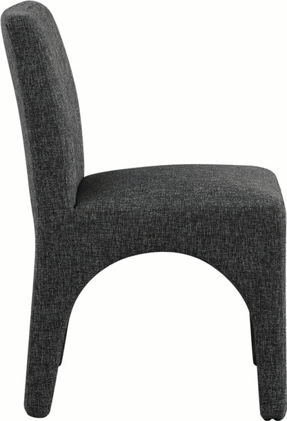 Galaxy Black Linen Textured Fabric Dining Chair C