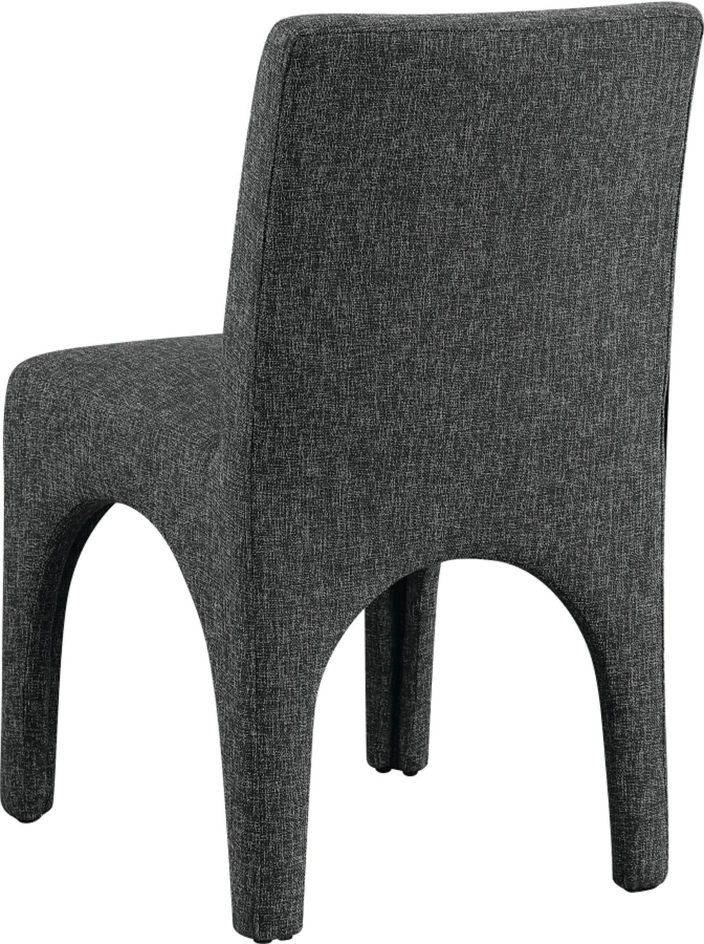 galaxy black linen textured fabric dining chair c