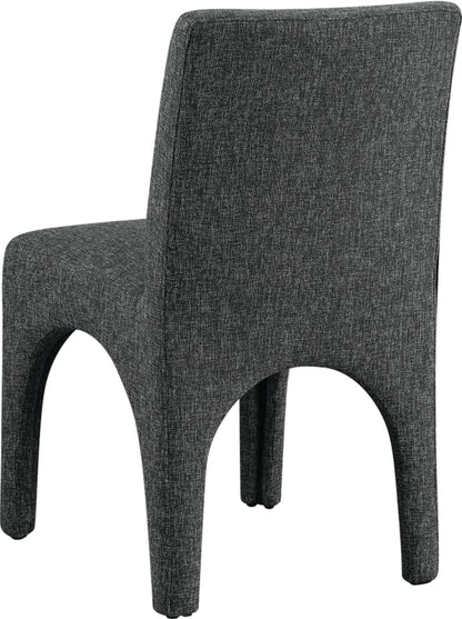 Galaxy Black Linen Textured Fabric Dining Chair C