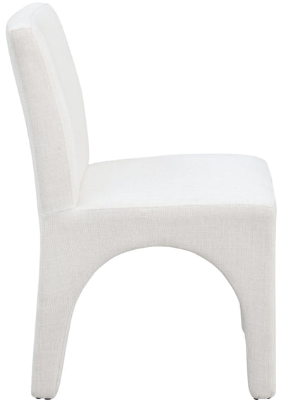 Galaxy Cream Linen Textured Fabric Dining Chair C