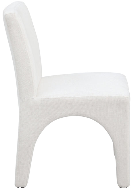 Galaxy Cream Linen Textured Fabric Dining Chair C