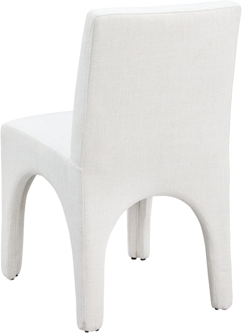 Galaxy Cream Linen Textured Fabric Dining Chair C