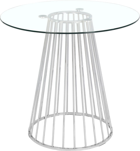 Sloane 40" Chrome Glass Top And Metal Base Counter Height Table, 1 Piece