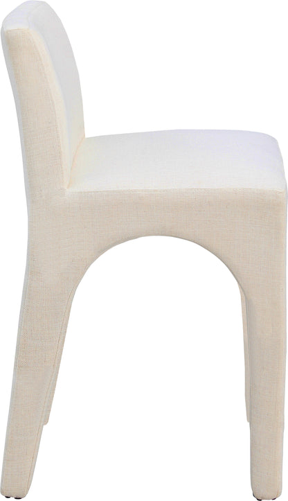 Galaxy Beige Linen Textured Fabric Stool C