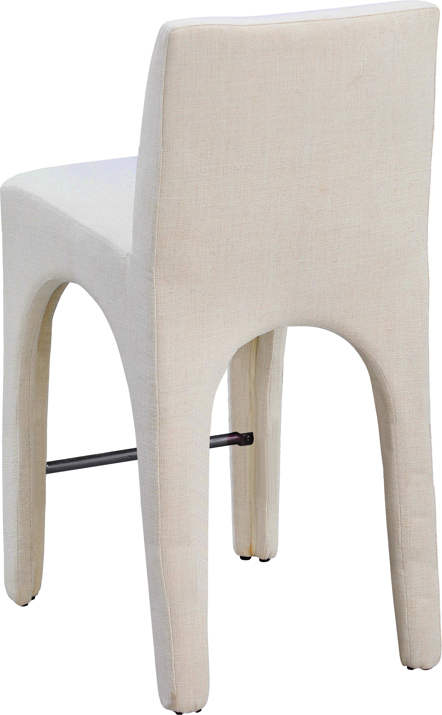 galaxy beige linen textured fabric stool c