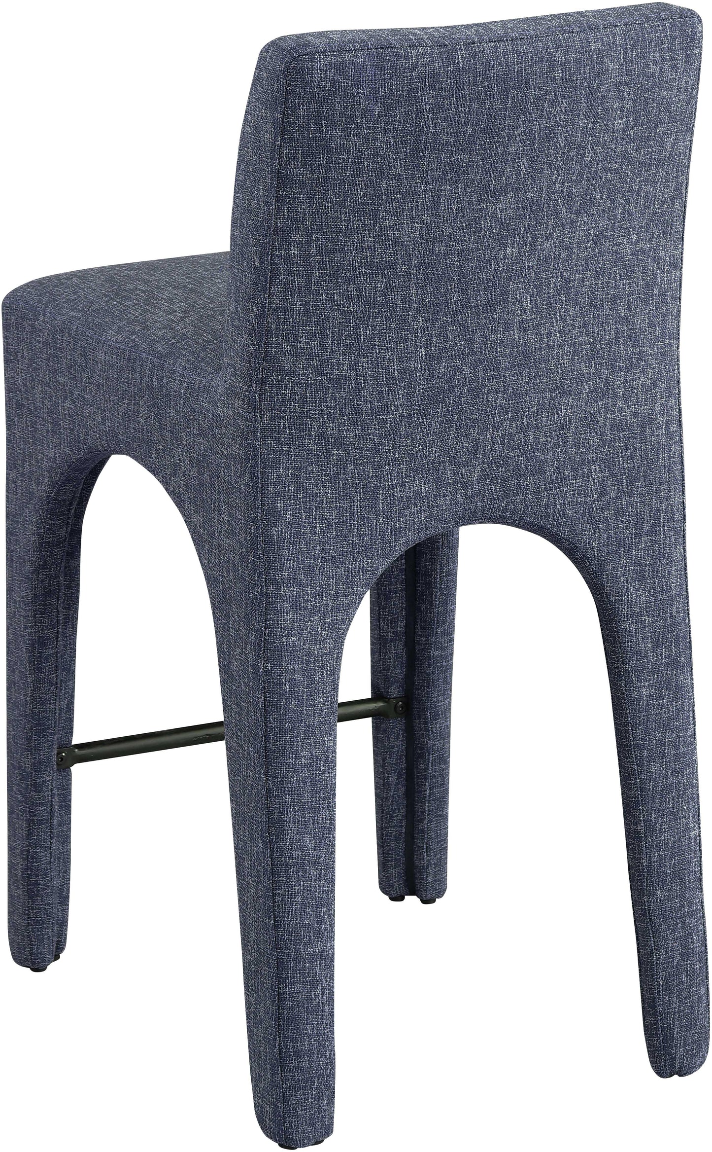 galaxy blue linen textured fabric stool c