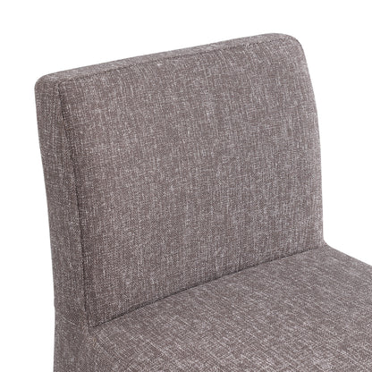 Galaxy Brown Linen Textured Fabric Stool C