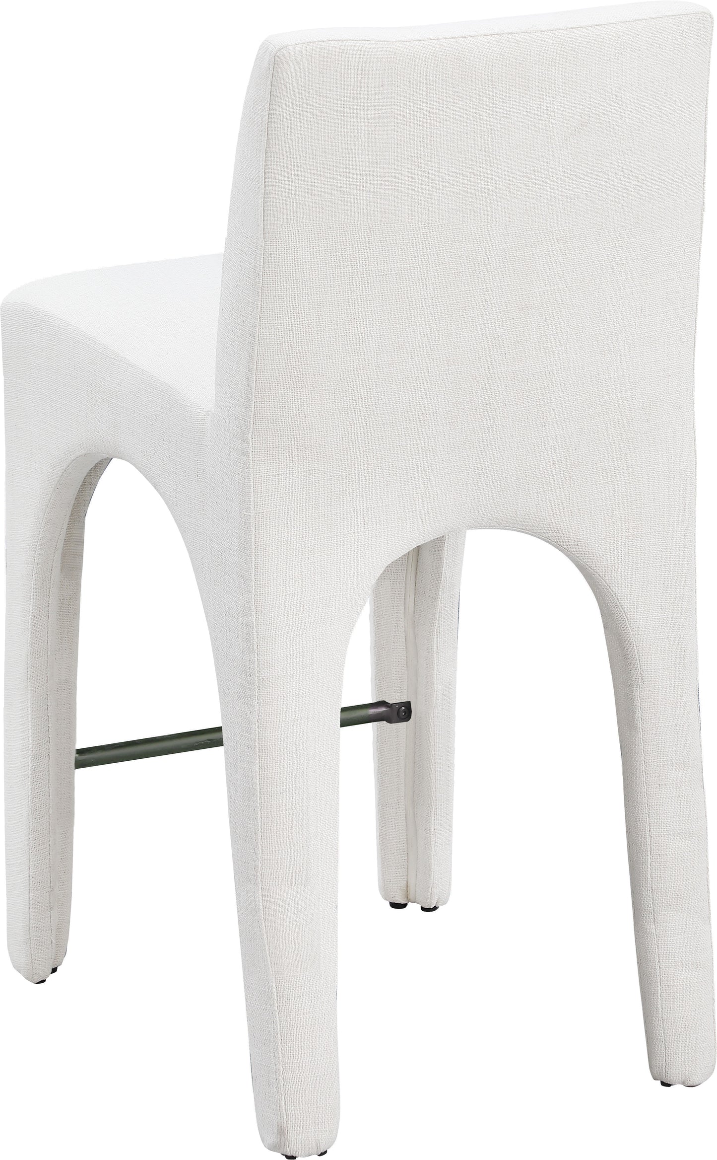 galaxy cream linen textured fabric stool c