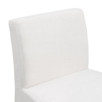 Galaxy Cream Linen Textured Fabric Stool C