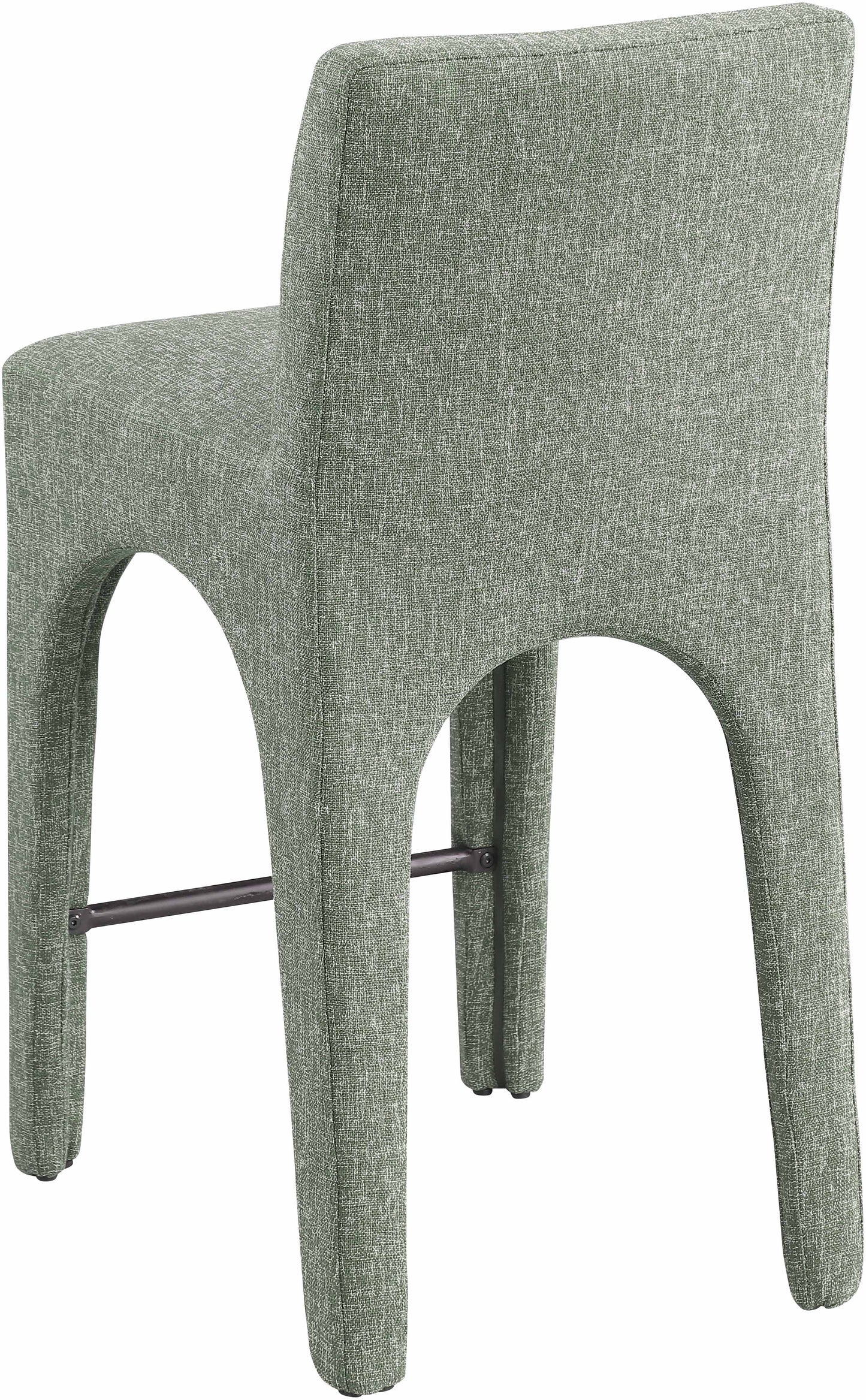 galaxy green linen textured fabric stool c