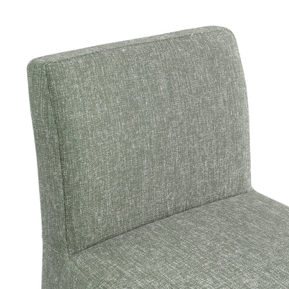 Galaxy Green Linen Textured Fabric Stool C