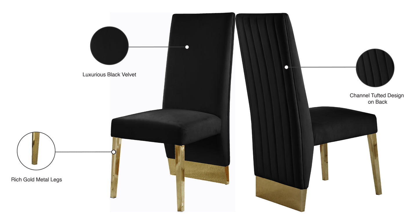 abigail black velvet dining chair c