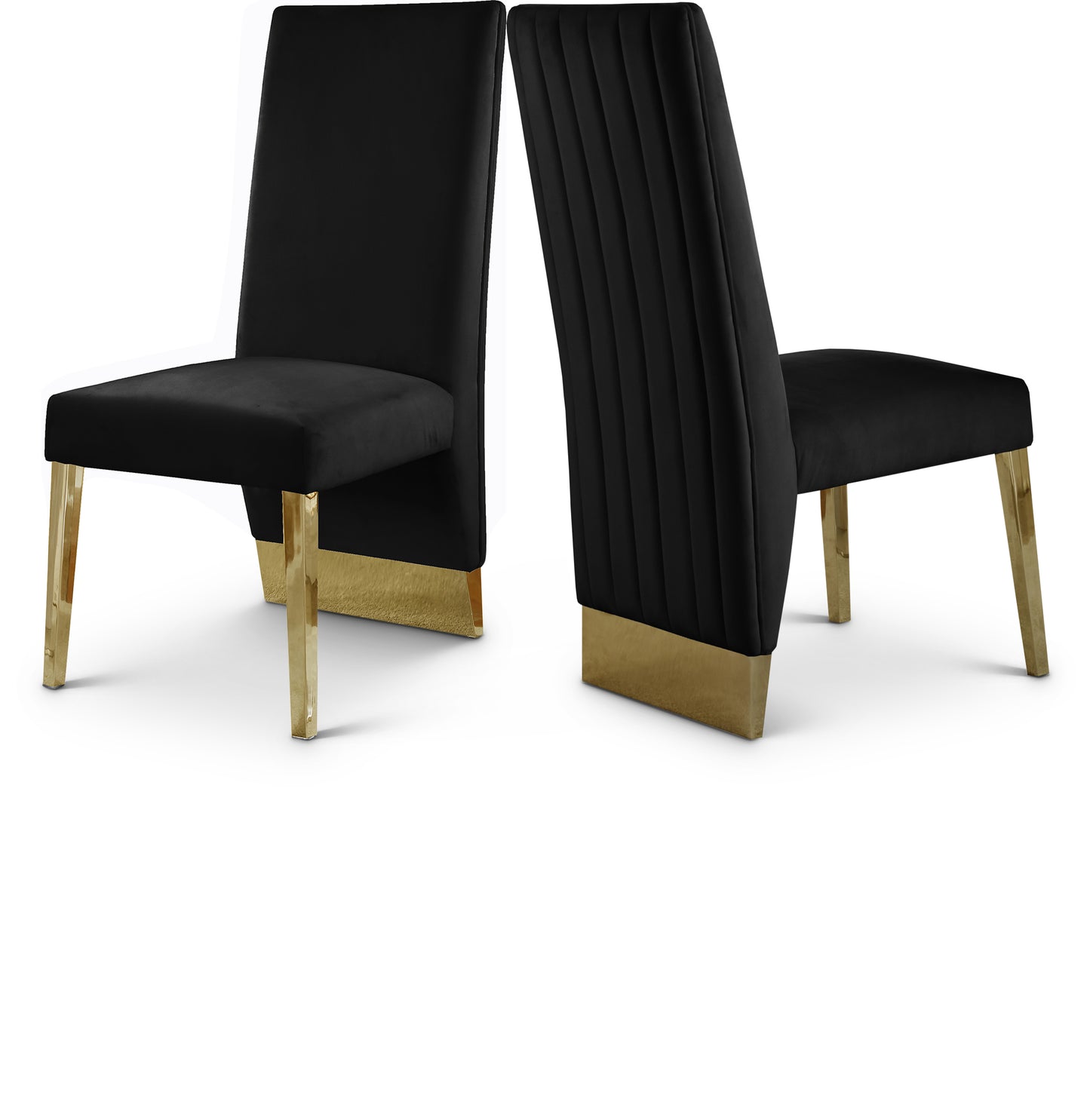 bloom black velvet dining chair