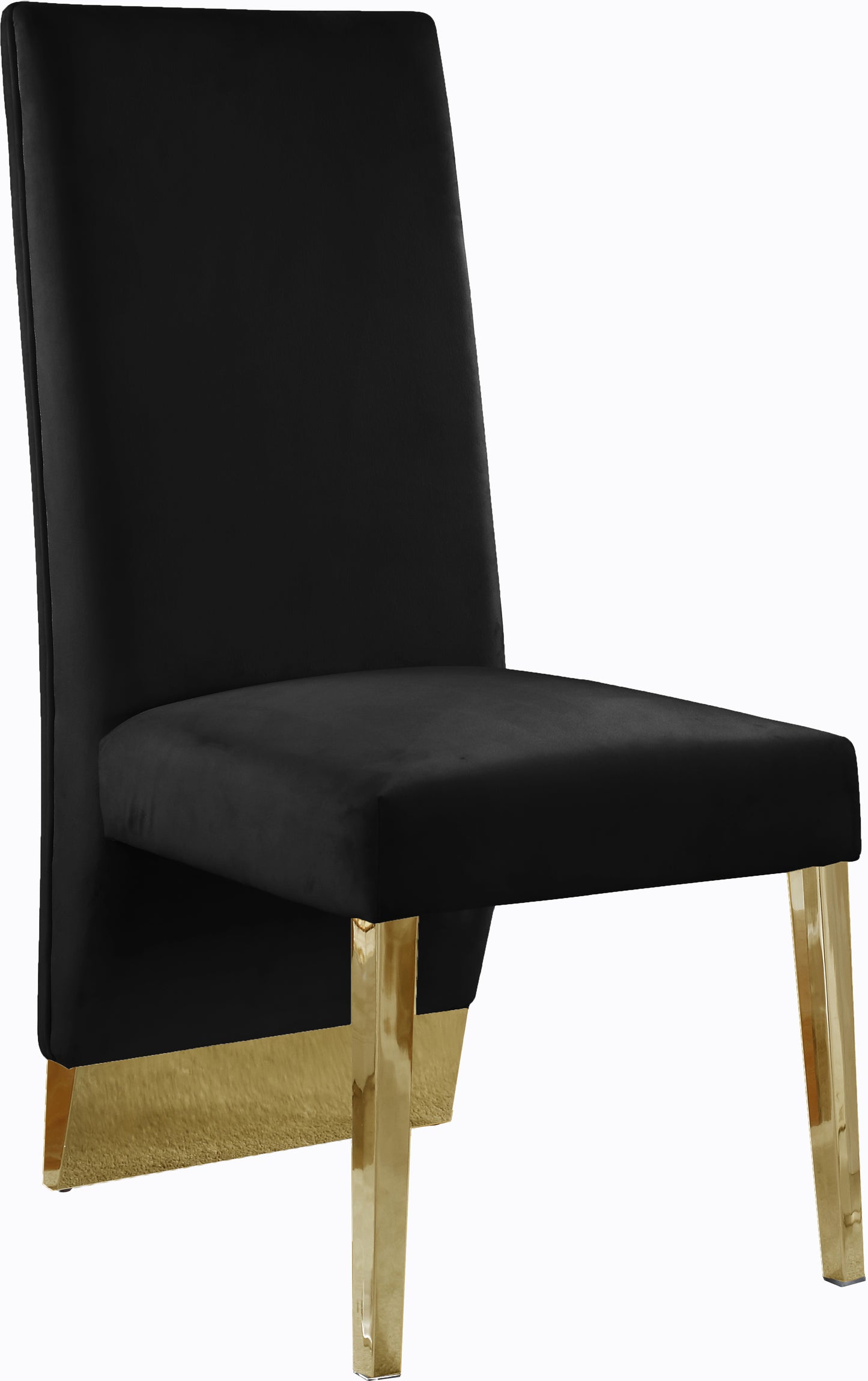 bloom black velvet dining chair