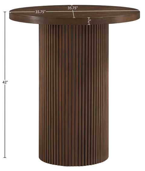 Willow 36" Brown Oak Veneer And Solid Wood Bar Height Table, 1 Piece