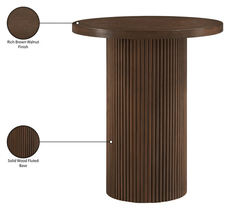 Willow 36" Brown Oak Veneer And Solid Wood Bar Height Table, 1 Piece
