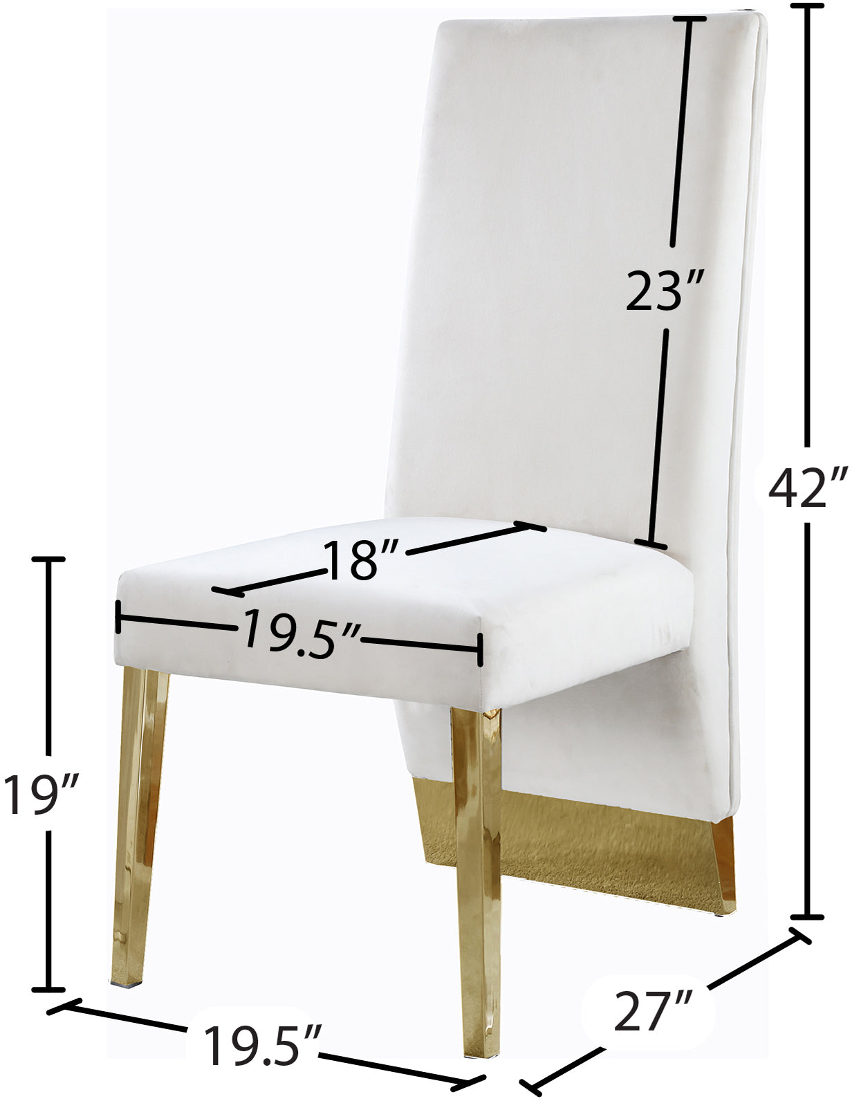 abigail cream velvet dining chair c