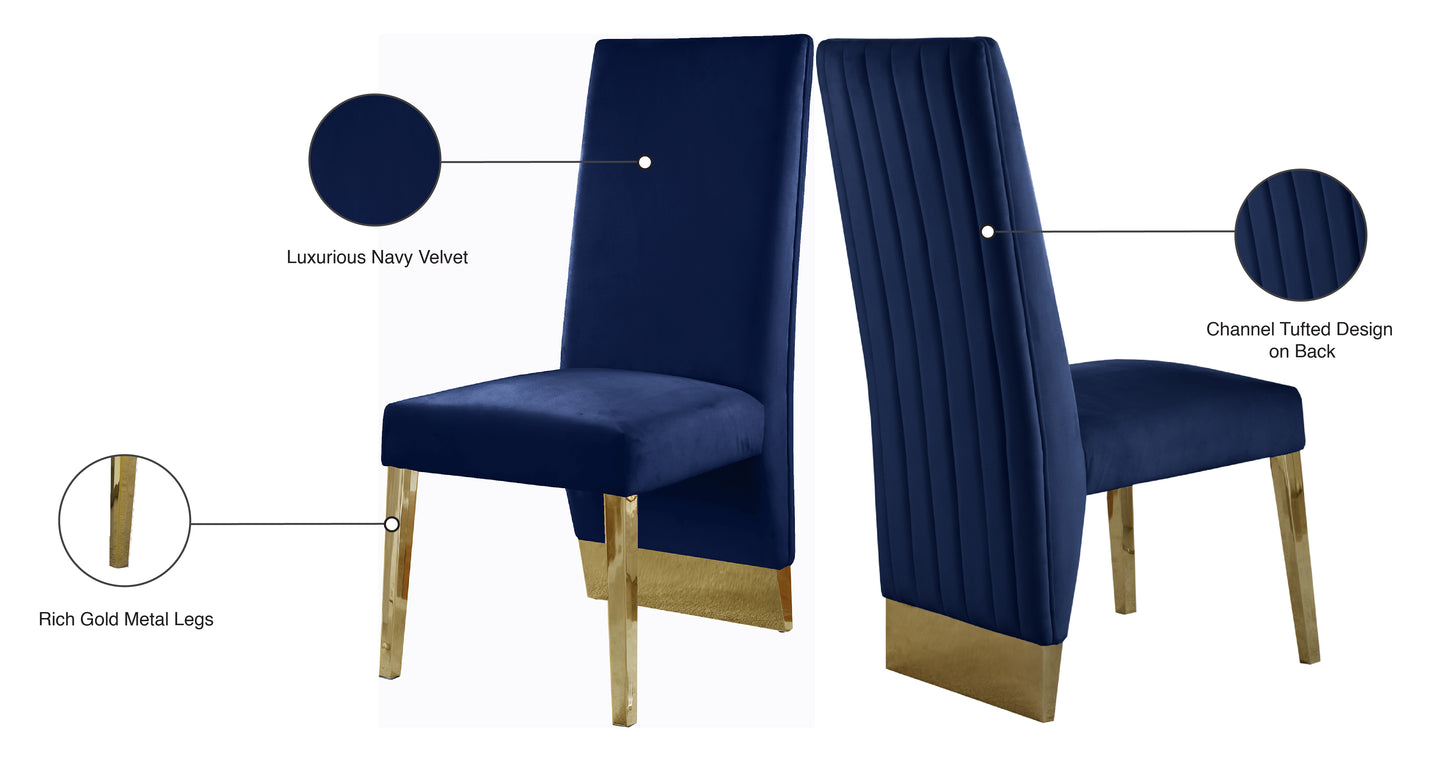 bloom navy velvet dining chair