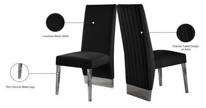 Abigail Black Velvet Dining Chair C