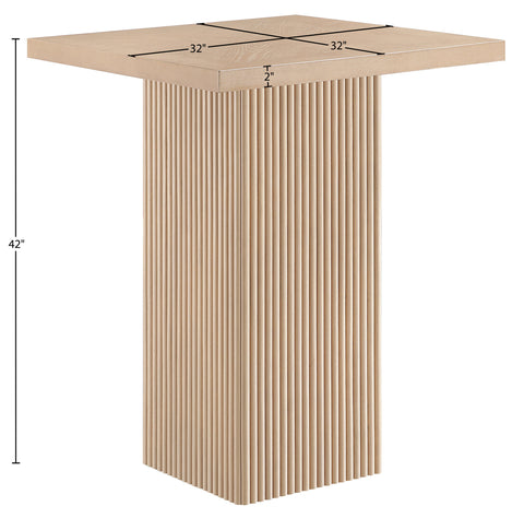 Willow 32" Natural Oak Veneer And Solid Wood Bar Height Table, 1 Piece