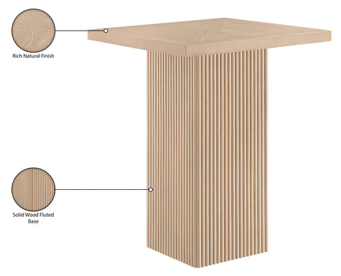 Willow 32" Natural Oak Veneer And Solid Wood Bar Height Table, 1 Piece