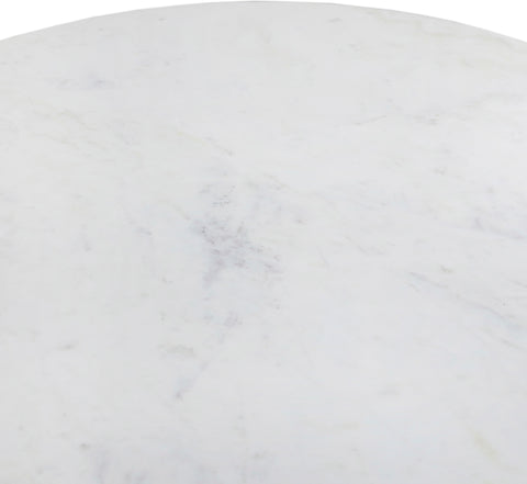 Piper 47" Natural Genuine Marble Top And Mango Wood Base Dining Table, 1 Piece