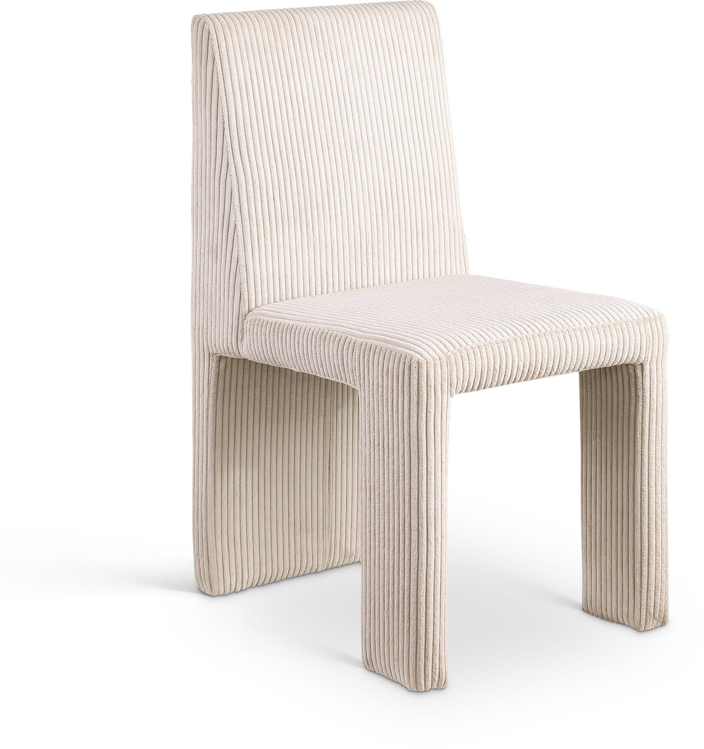 aubrey beige microsuede corduroy fabric dining chair