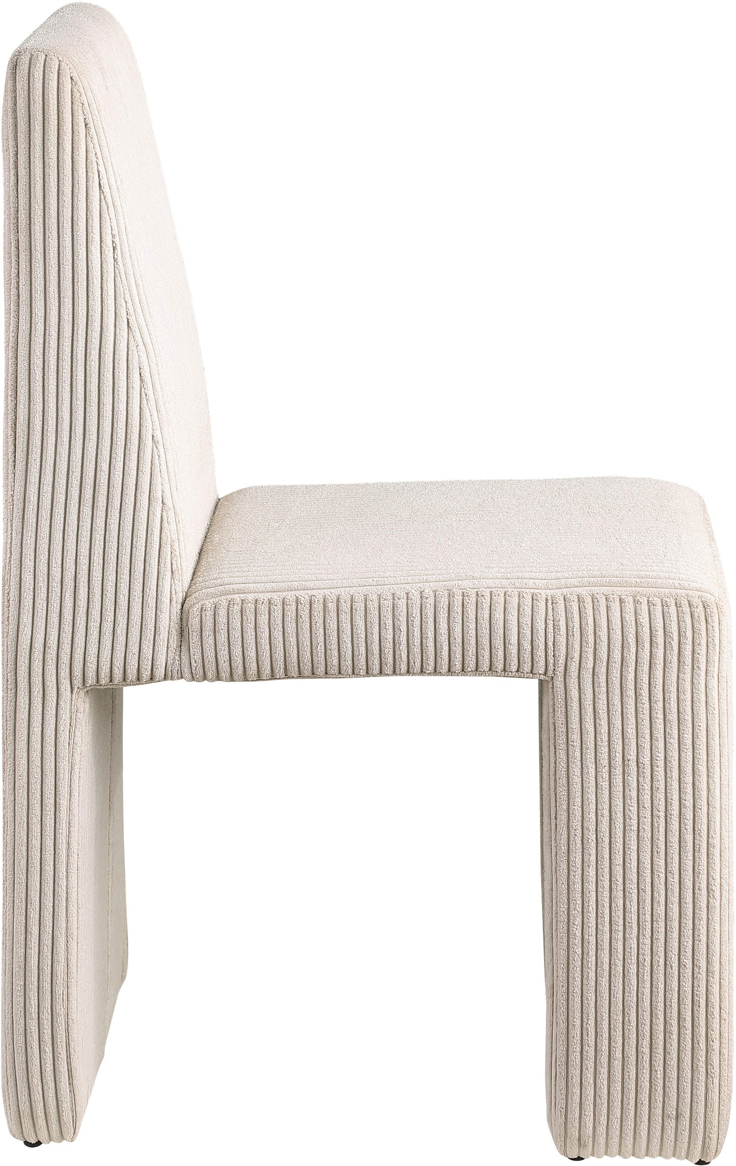 aubrey beige microsuede corduroy fabric dining chair