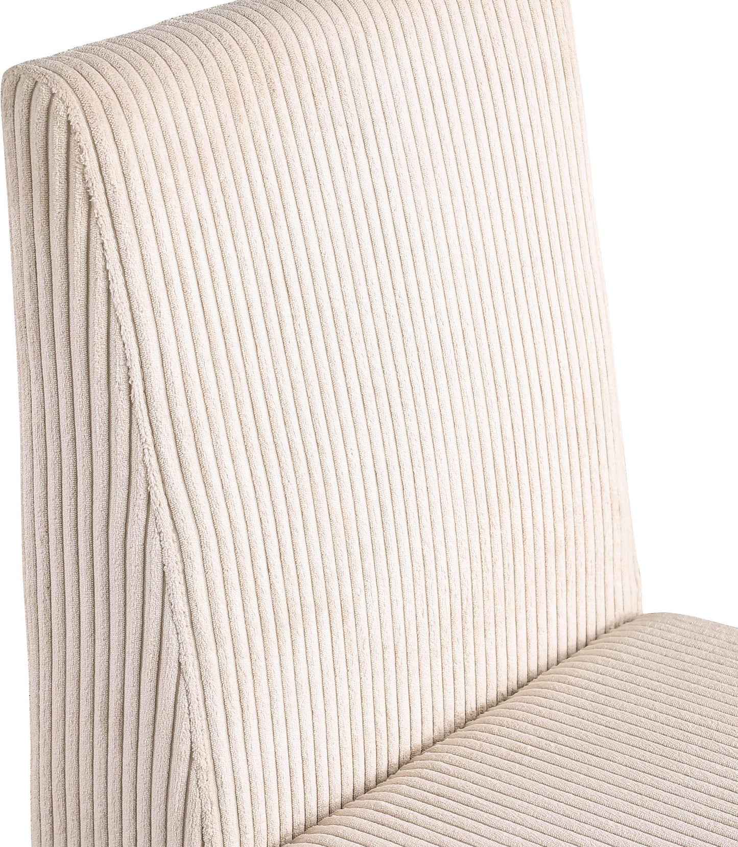 aubrey beige microsuede corduroy fabric dining chair