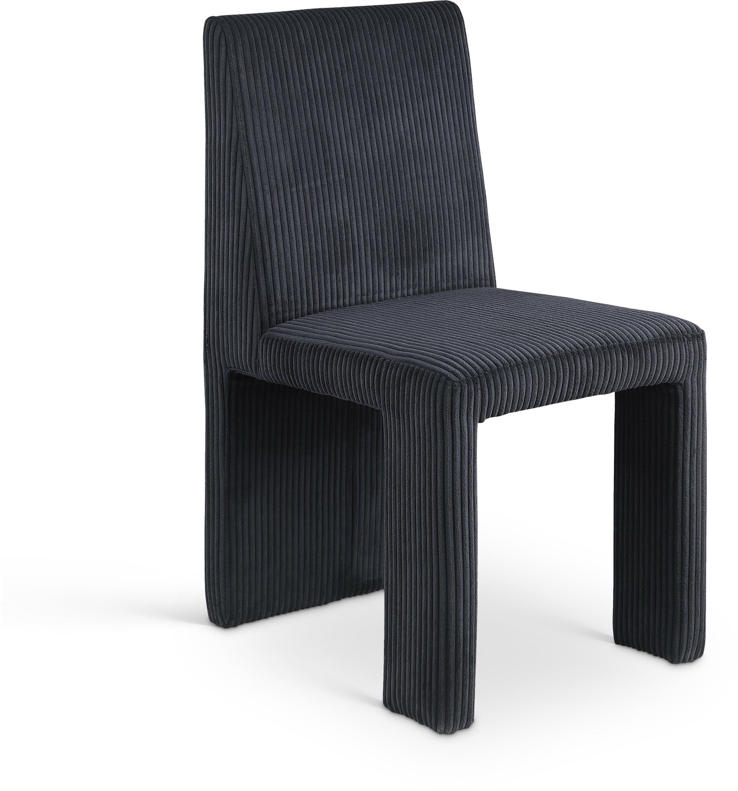 aubrey black microsuede corduroy fabric dining chair