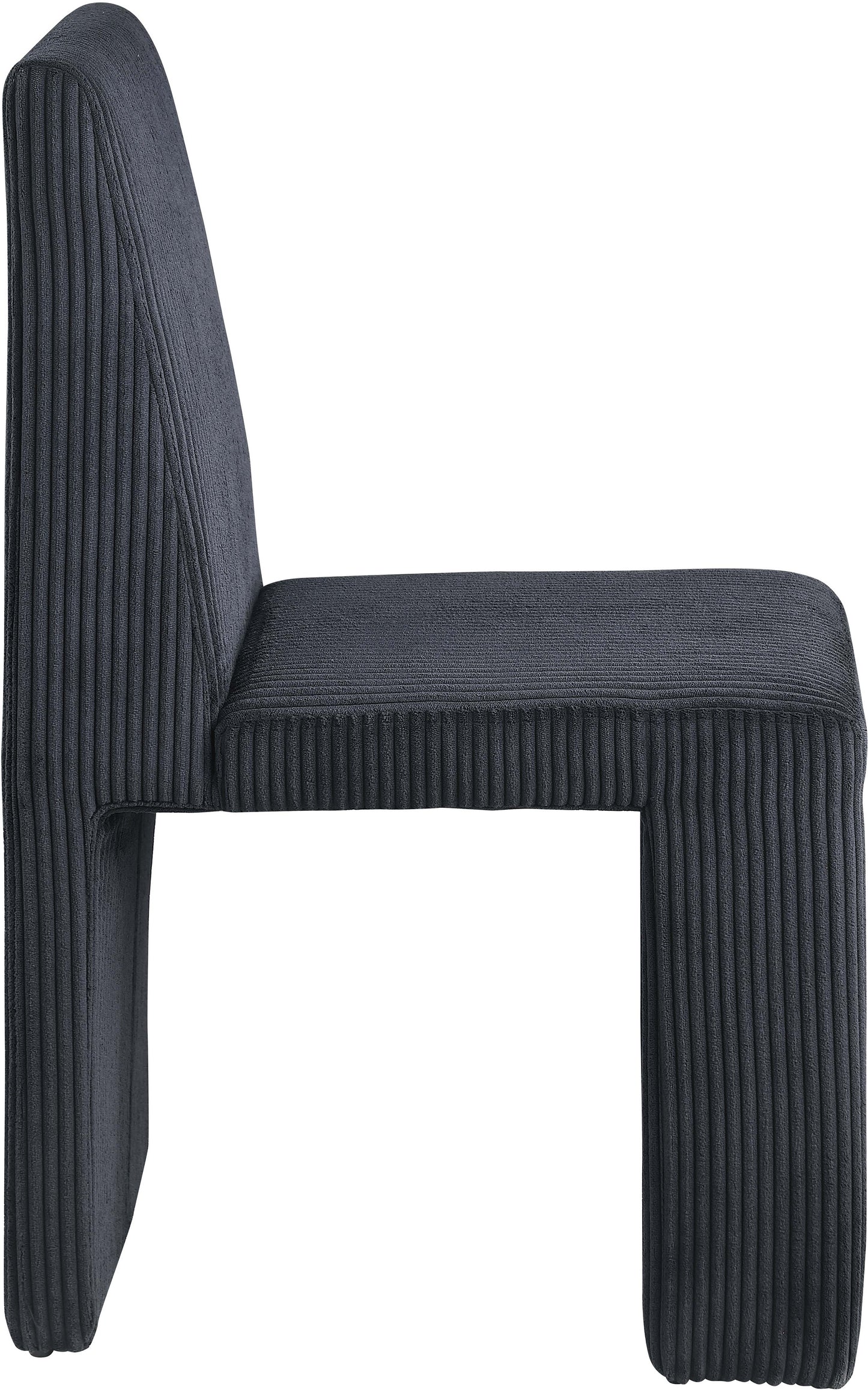 aubrey black microsuede corduroy fabric dining chair