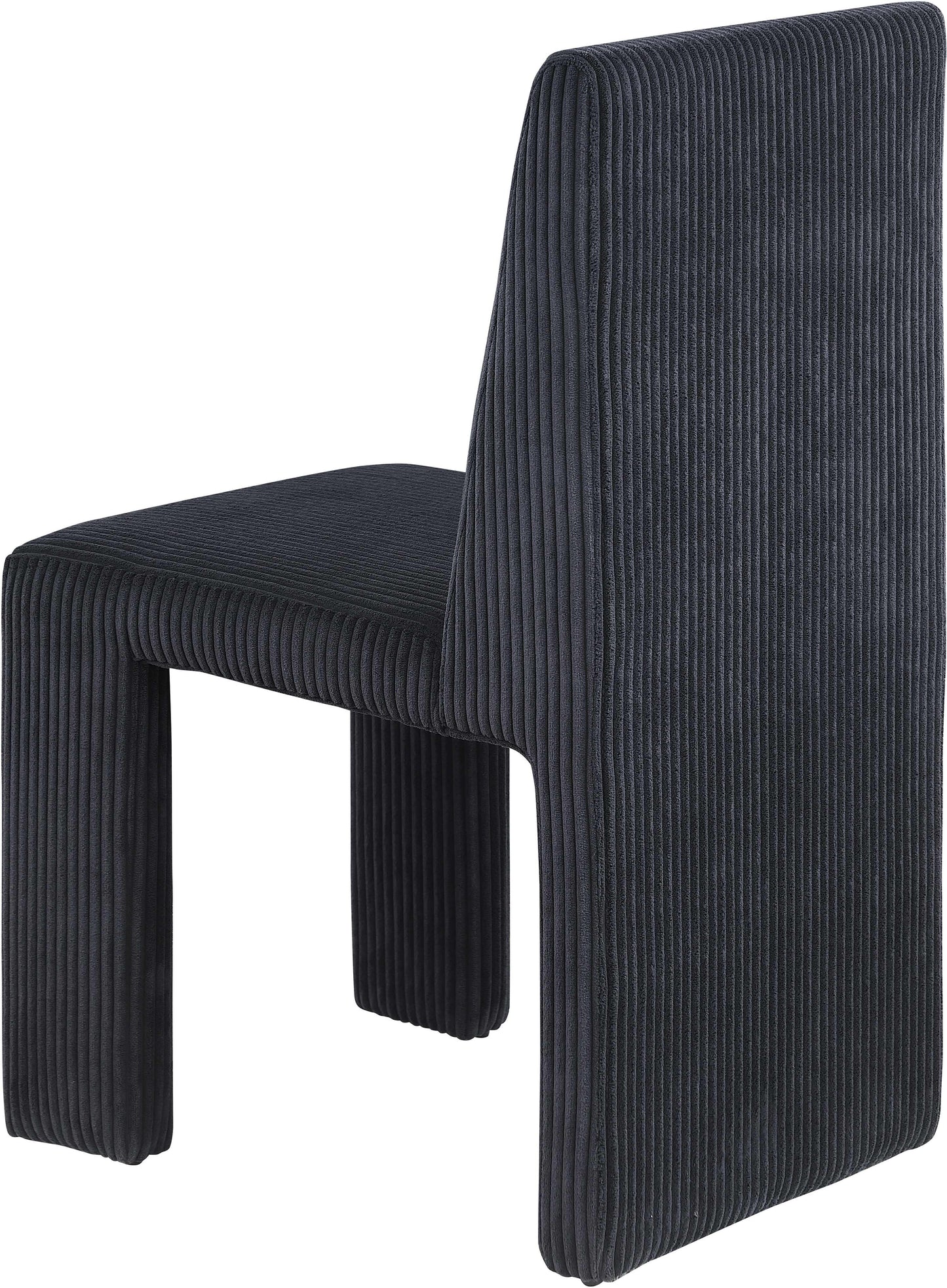 aubrey black microsuede corduroy fabric dining chair