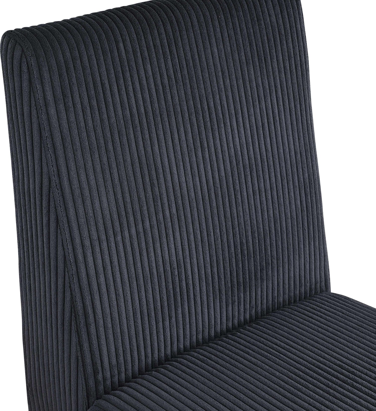 aubrey black microsuede corduroy fabric dining chair