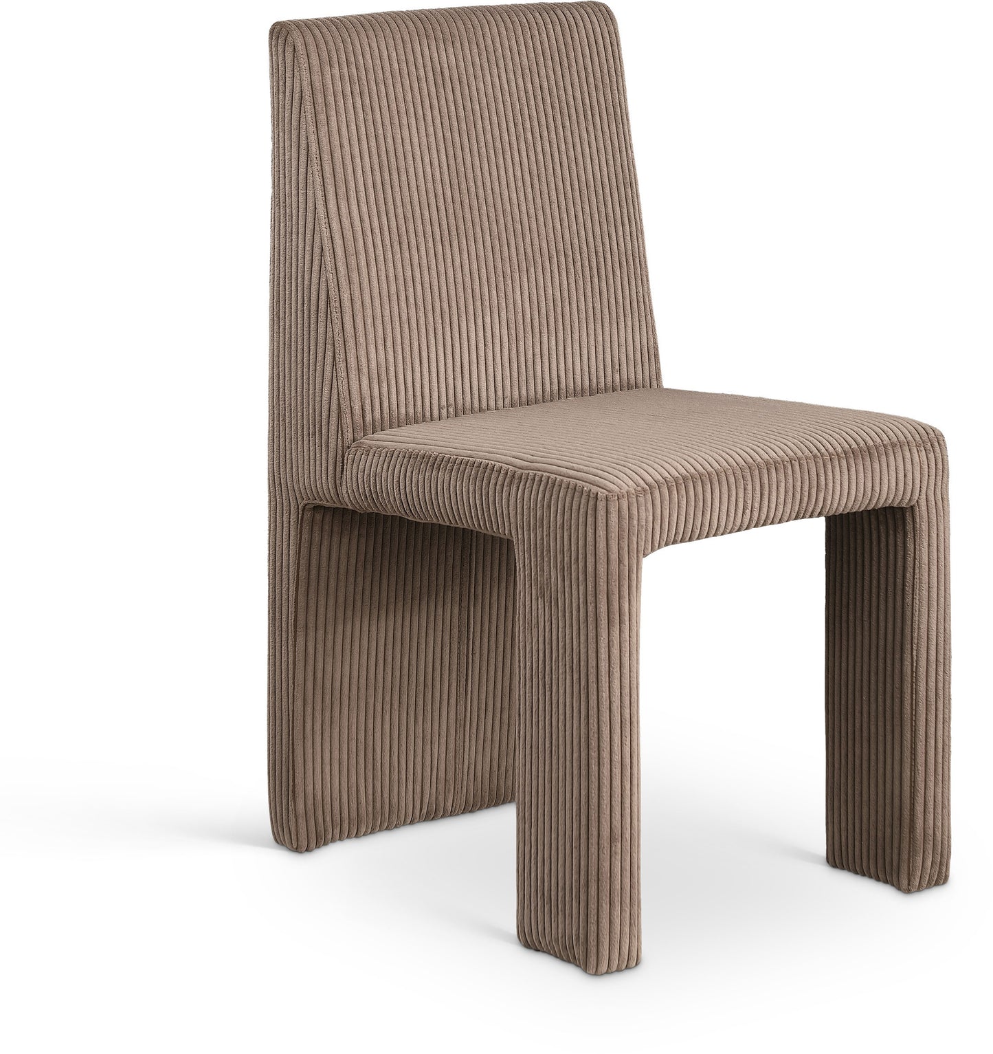 aubrey brown microsuede corduroy fabric dining chair