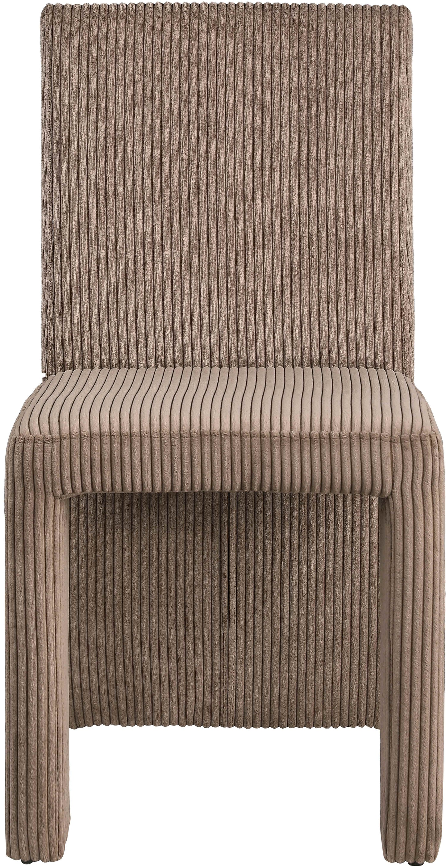 aubrey brown microsuede corduroy fabric dining chair