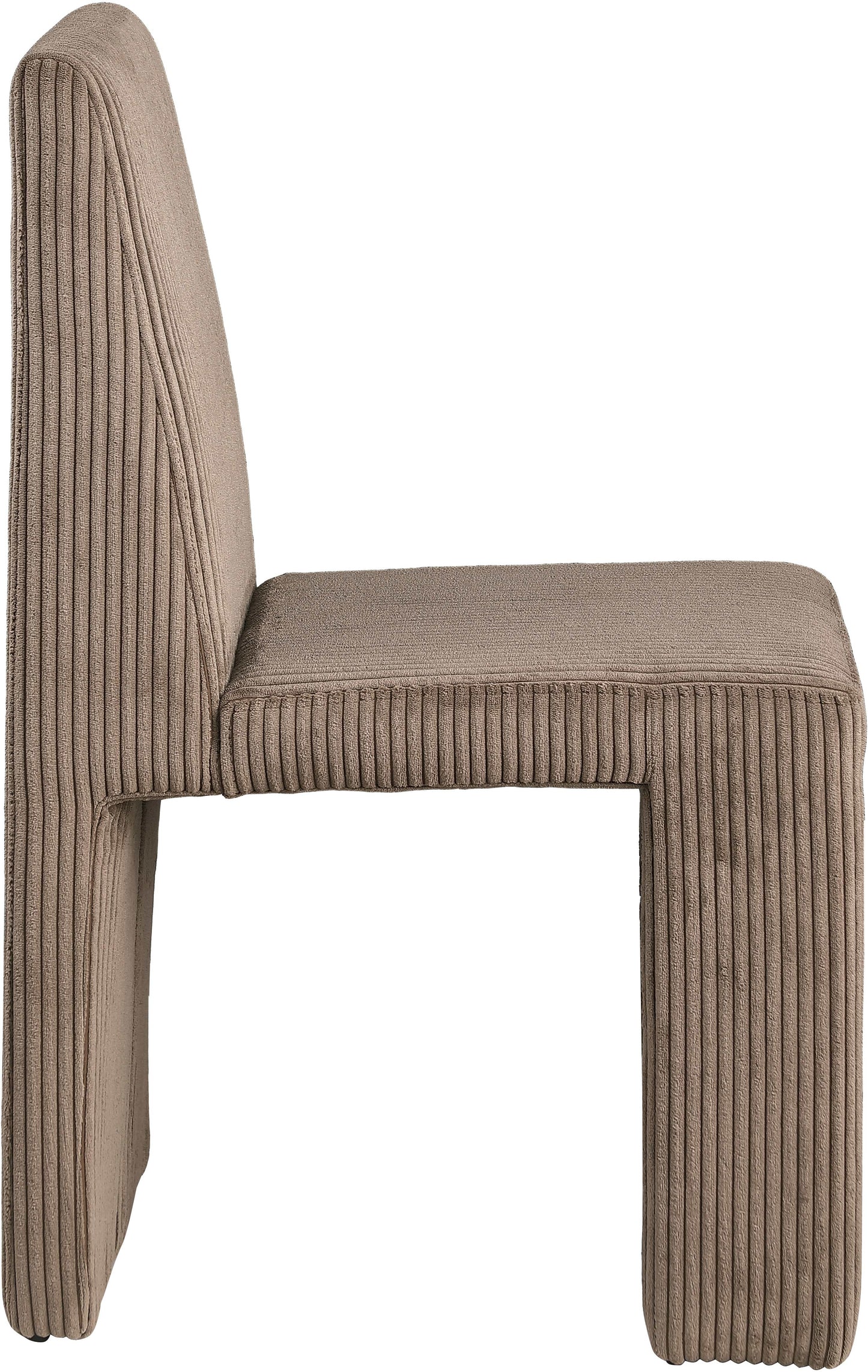 aubrey brown microsuede corduroy fabric dining chair