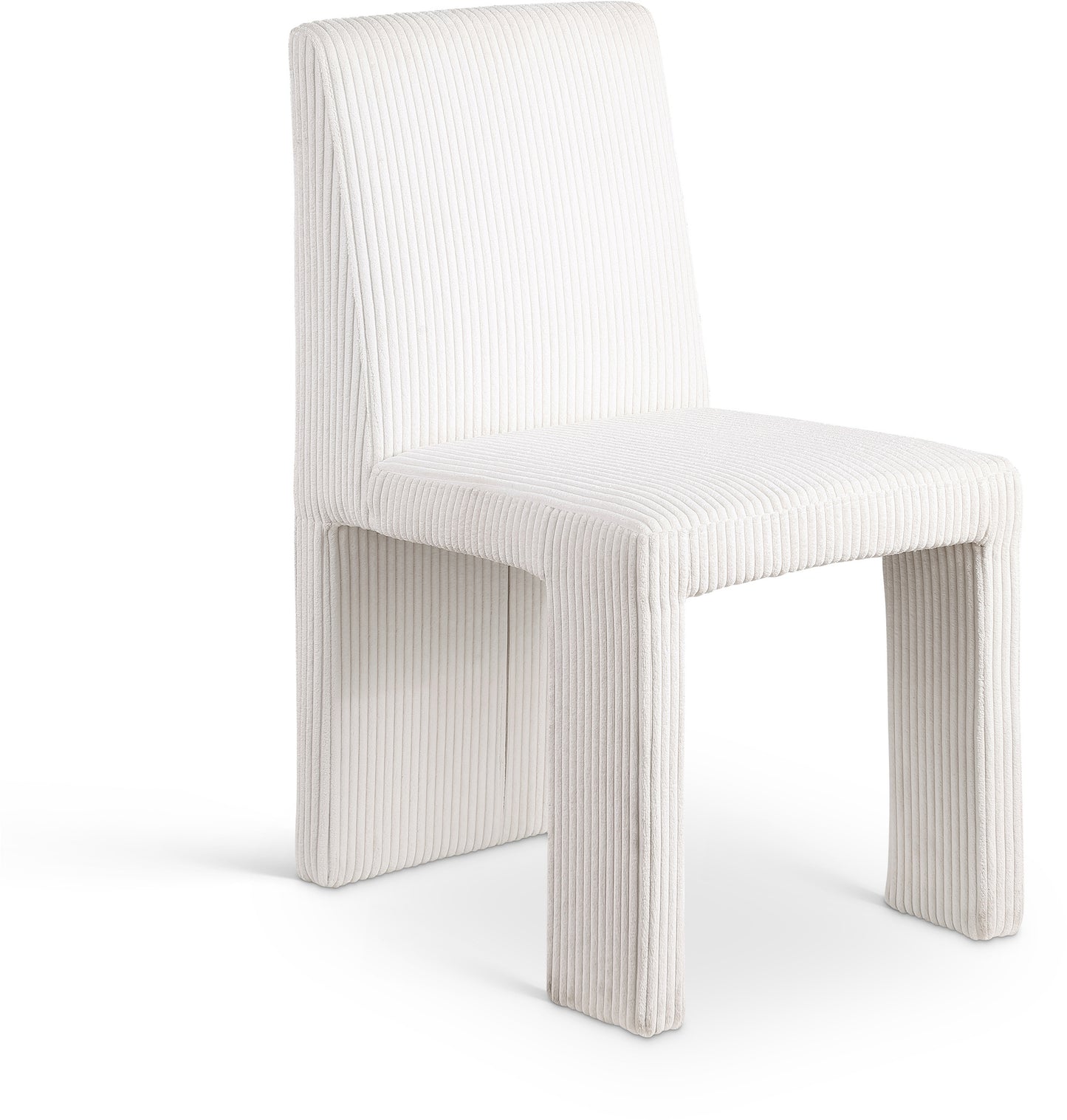 aubrey cream microsuede corduroy fabric dining chair