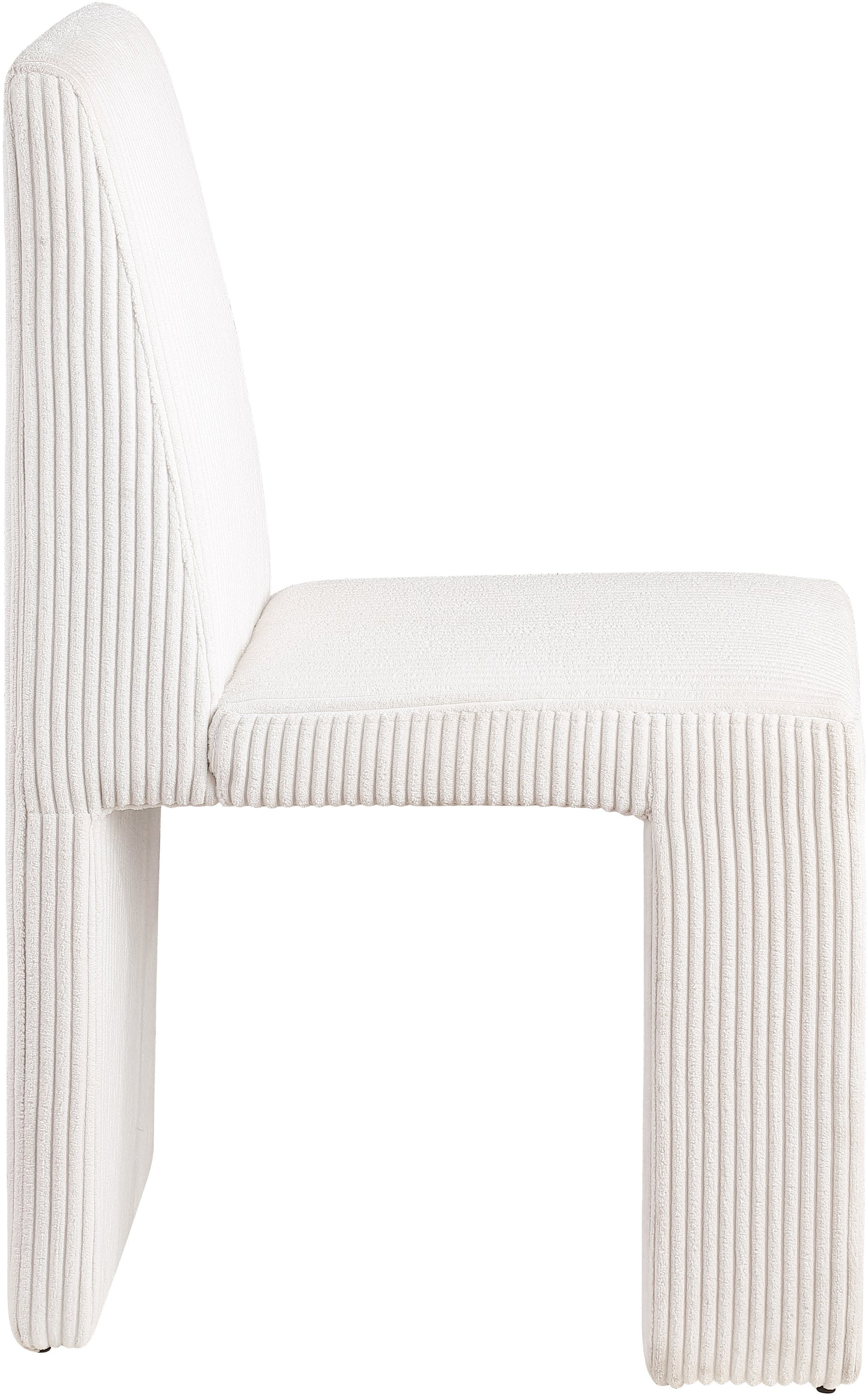 aubrey cream microsuede corduroy fabric dining chair