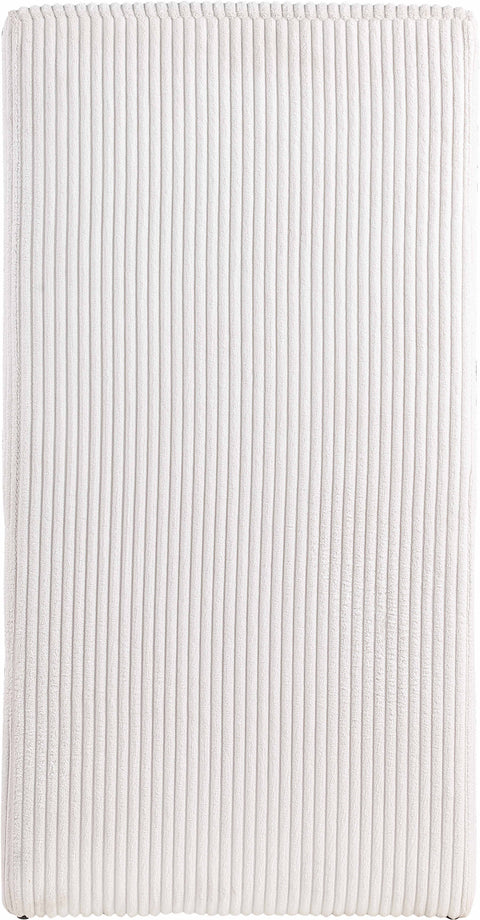 Aubrey Cream Microsuede Corduroy Fabric Dining Chair