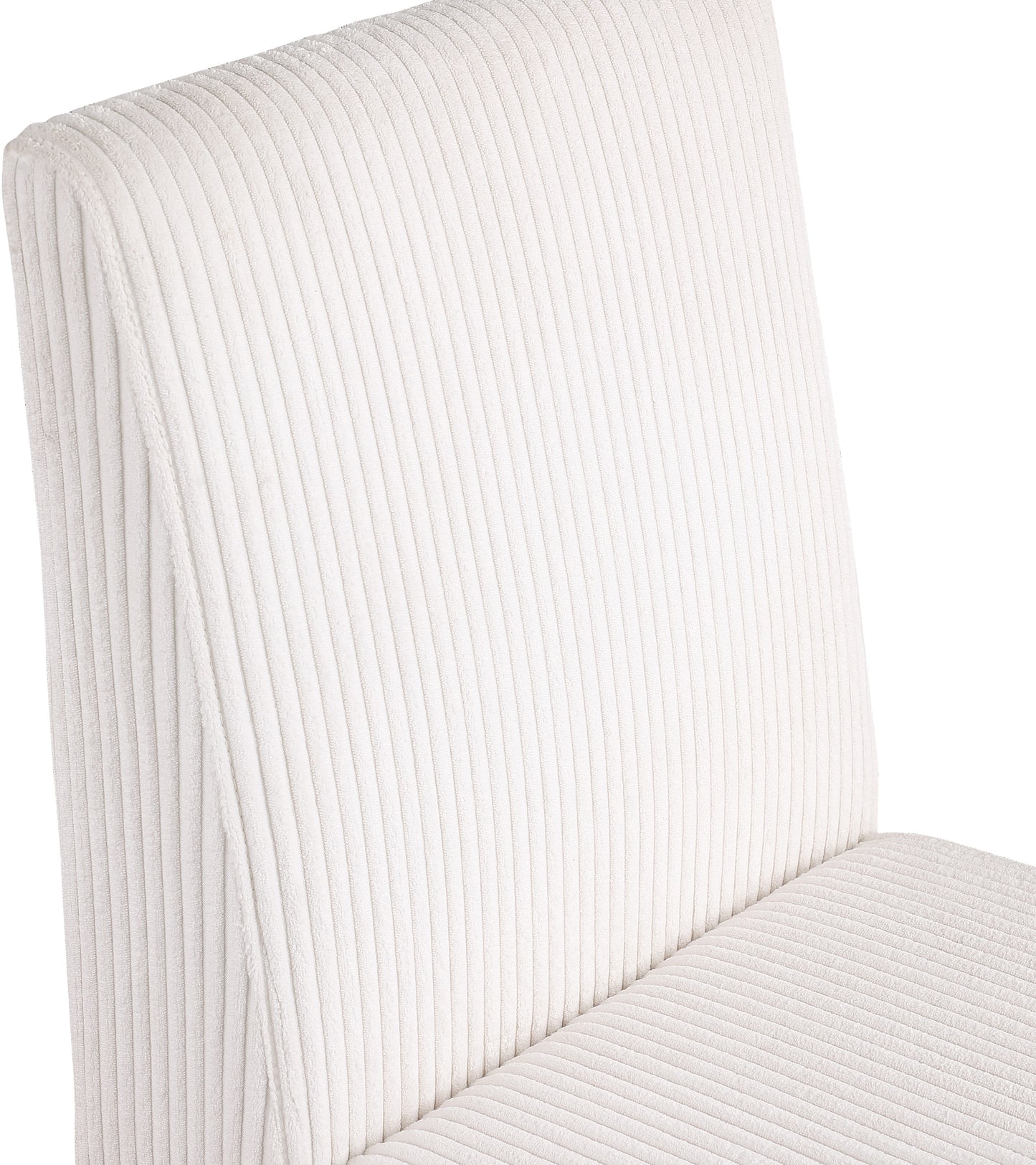 aubrey cream microsuede corduroy fabric dining chair