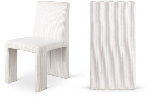 Olive Cream Corduroy Fabric Upholstered Dining Chair, 2-Piece