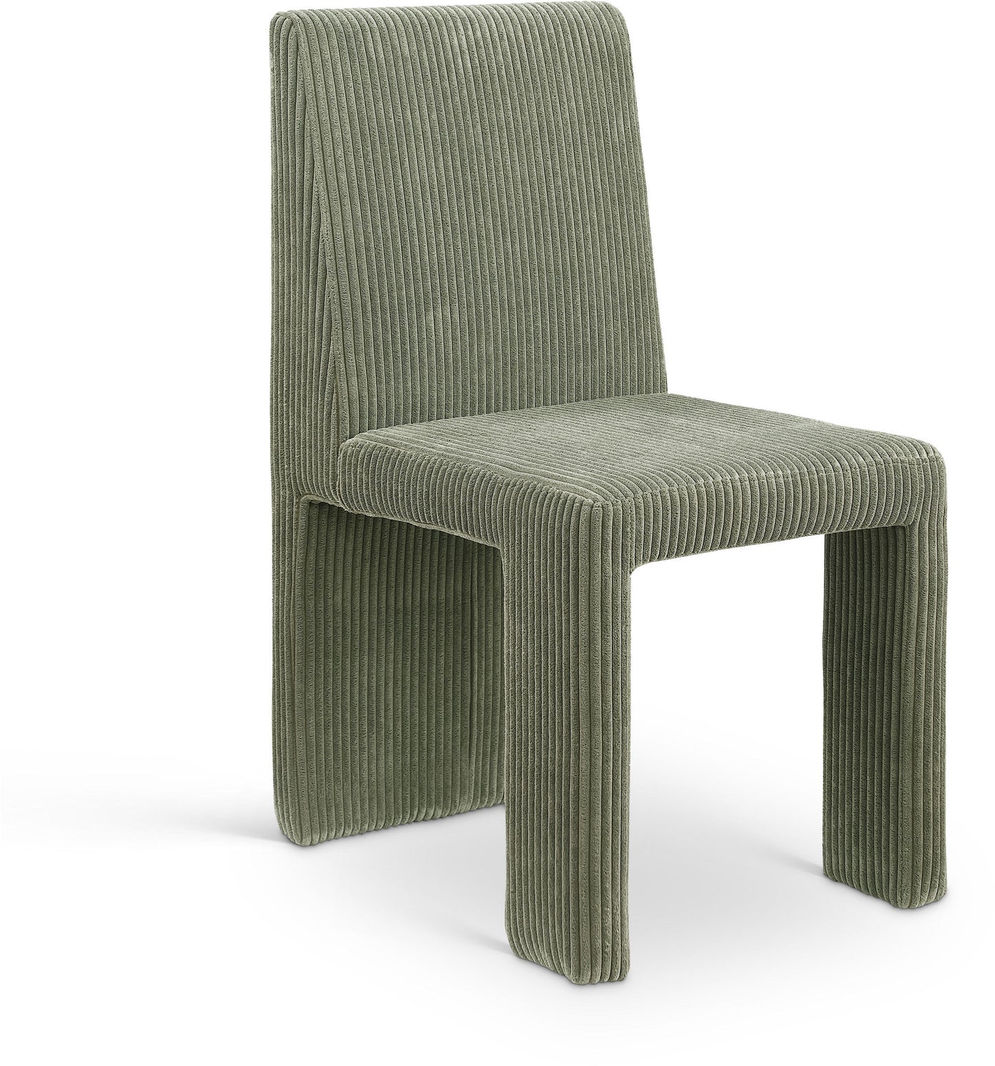 aubrey green microsuede corduroy fabric dining chair